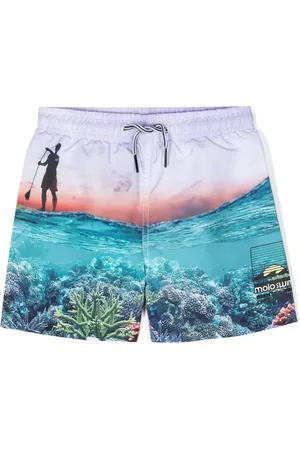 Molo Neptune ocean explore-print swimming shorts