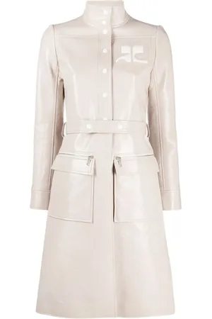 Courrèges Logo-appliqu?? vinyl trench coat