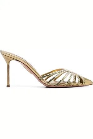 Aquazzura Flow embellished 85mm mules