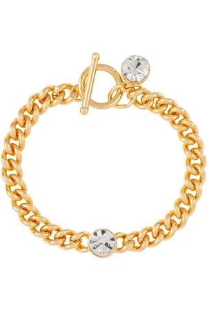 Susan Caplan 1990s crystal-embellished curb chain bracelet