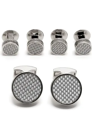 Tateossian Disc cufflinks and stud set