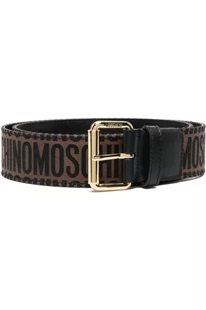 Moschino Women Belts - Logo-jacquard buckle belt