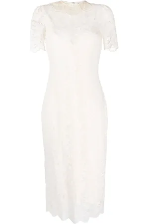 Paco rabanne Short-sleeve lace-overlay dress