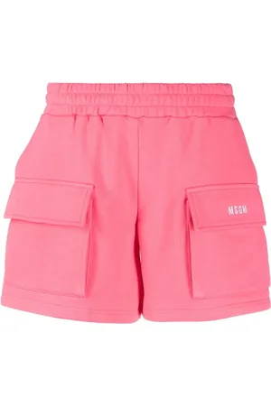 Msgm Logo-embroidered track shorts