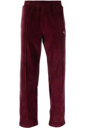 Sporty & Rich Velour side-stripe track pants