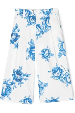 MONNALISA Rose-print detail trousers