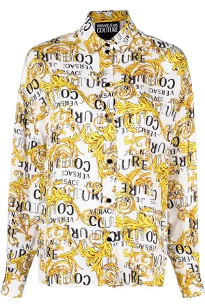 VERSACE Baroque logo-print shirt