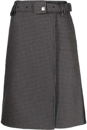Low Classic Houndstooth-print belted fitted skirt