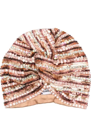 MaryJane Claverol Women Hats - Twisted sequin headwrap hat