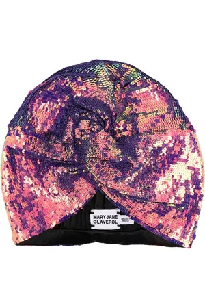 MaryJane Claverol Twisted sequin headwrap hat