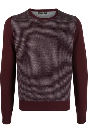 corneliani Patterned knit crew neck jumper