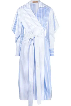 REJINA PYO Arlo pinstripe wrap dress