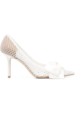 Jimmy Choo Bow-detail 90mm leather pumps