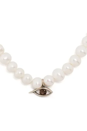 M. COHEN Charm-detail pearl choker necklace