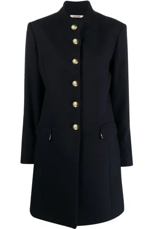 Roberto Cavalli Button-front collarless coat