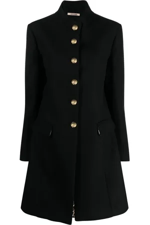 Roberto Cavalli Button-front collarless coat