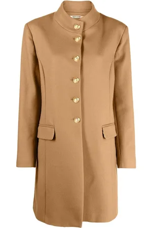Roberto Cavalli Button-front collarless coat