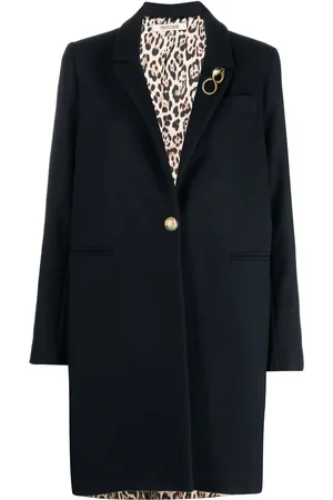 Roberto Cavalli Single-breasted snake-brooch coat
