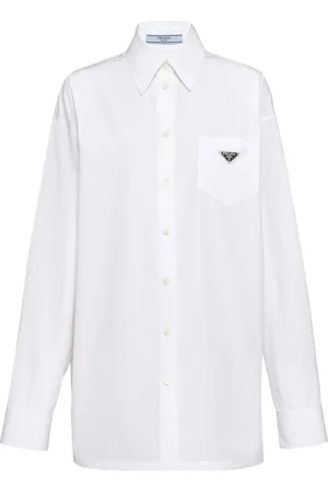 Prada Triangle-logo poplin shirt