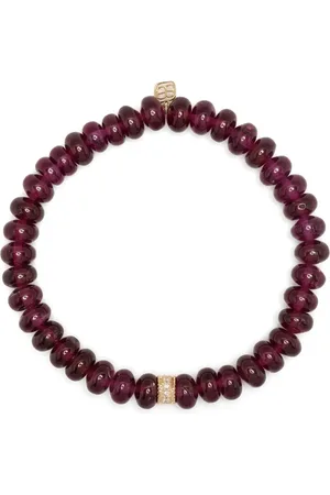 Sydney Evan 14kt yellow gold rhodolite beaded bracelet