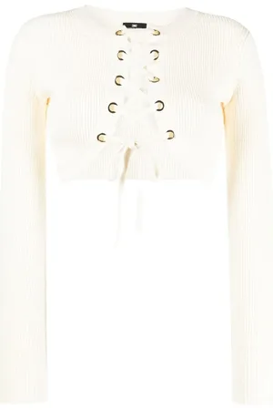 Elisabetta Franchi Lace-up cropped cardigan