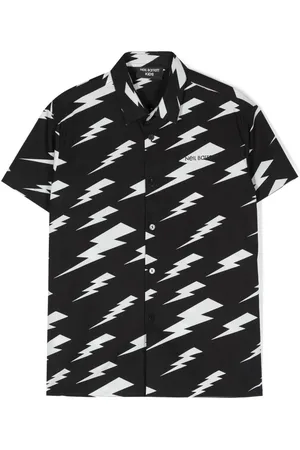 Neil Barrett Thunderbolt-print cotton shirt