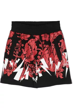 Neil Barrett Logo-print floral shorts