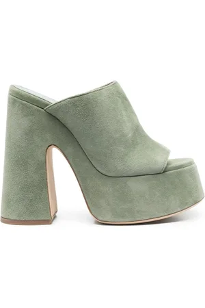 vic matiè Open-toe 140mm suede mules