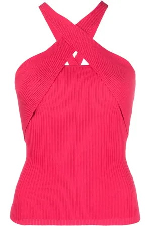Msgm Ribbed-knit halterneck top