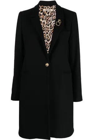 Roberto Cavalli Single-breasted snake-brooch coat