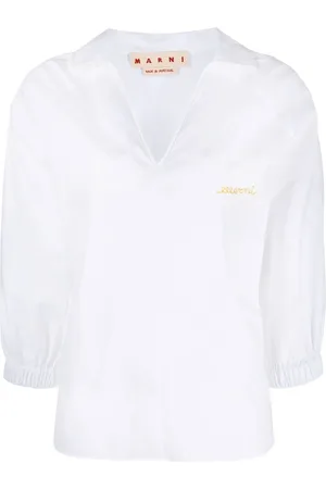 Marni V-neck cotton blouse