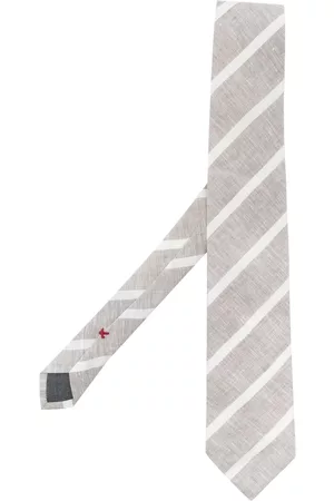 Brunello Cucinelli Diagonal-stripe linen tie