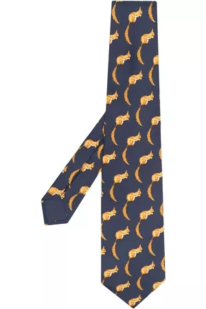 Hermès 2000s pre-owned squirrel-print silk tie