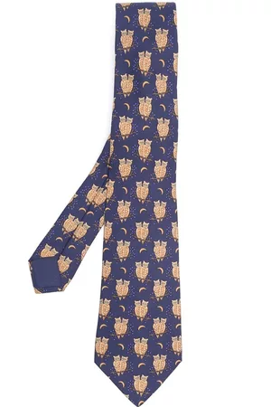 Hermès 2000s pre-owned owl-print silk tie