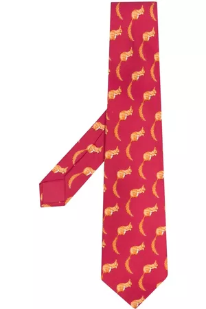 Hermès 2000s pre-owned squirrel-print silk tie