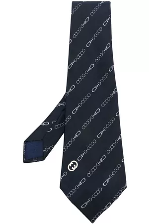 Gucci 1970s chain-print silk tie