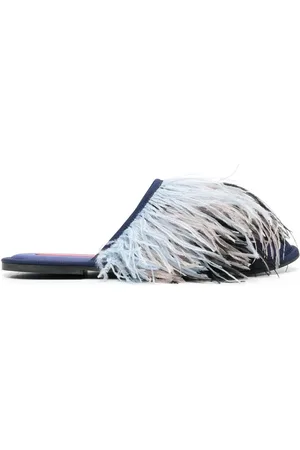 La DoubleJ Feather-detail slippers