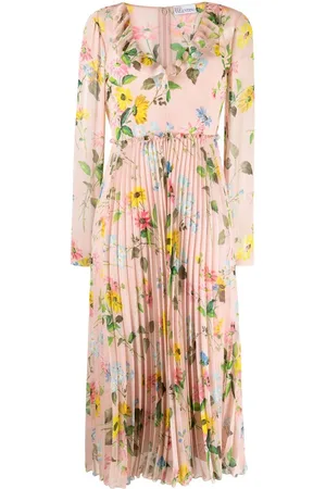 RED Valentino Floral-print pleated midi dress