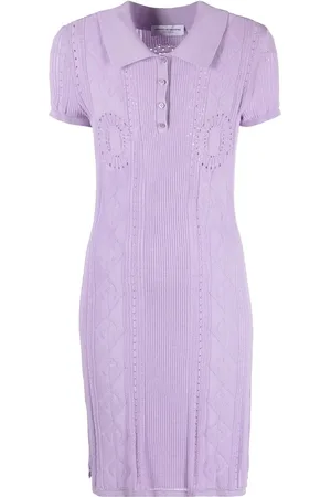 Marine Serre Pointelle-knit tennis dress