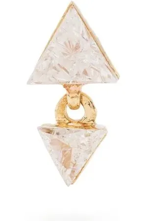 Maria Tash 18kt white Triangle diamond drop earring