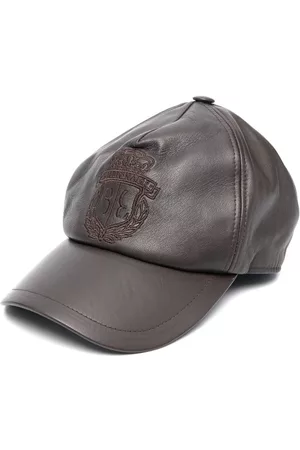 BILLIONAIRE Logo-embroidery leather cap