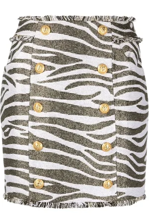 Balmain Zebra print high-waisted miniskirt