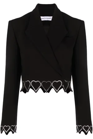 Mach & Mach Heart-embellished cropped blazer