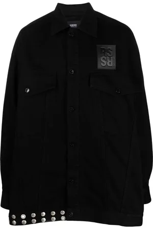RAF SIMONS Fringe-detail denim jacket