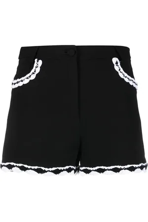 Moschino High-waisted lace-trim shorts