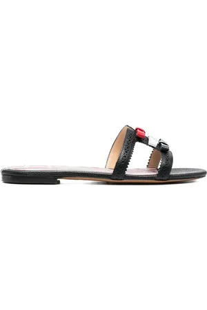 Thom Browne Three-bow detail flat slide sandals