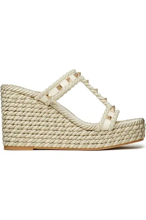 VALENTINO GARAVANI Rockstud Torchon 90mm wedge sandals