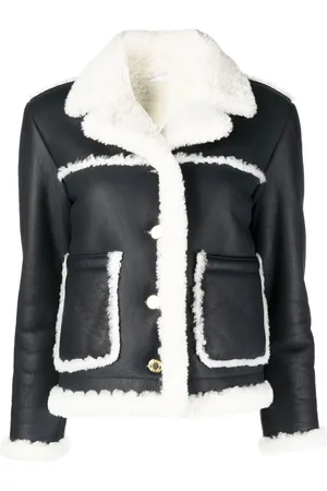 Thom Browne Notched-collar shearling-trim jacket