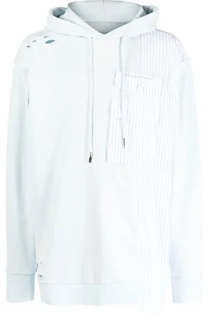Feng Chen Wang Striped-patchwork drawstring hoodie