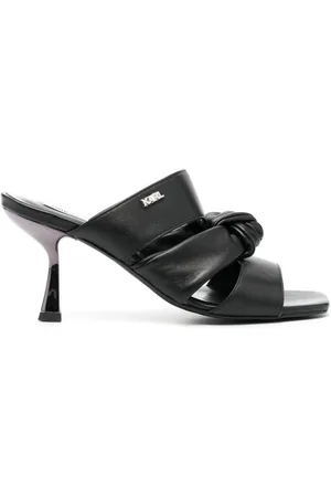 Karl Lagerfeld Triple-strap 80mm leather mules